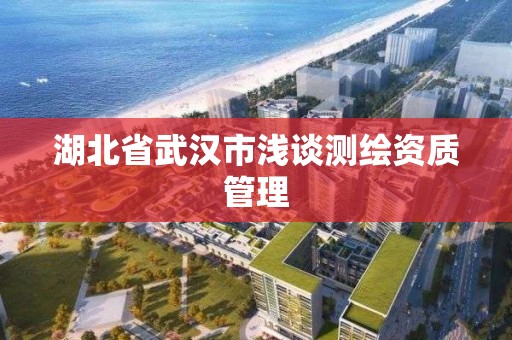 湖北省武汉市浅谈测绘资质管理