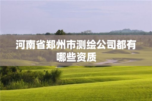 河南省郑州市测绘公司都有哪些资质