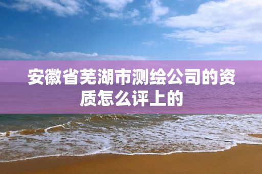 安徽省芜湖市测绘公司的资质怎么评上的