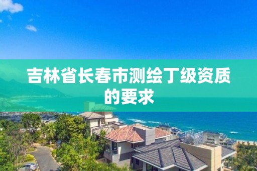 吉林省长春市测绘丁级资质的要求