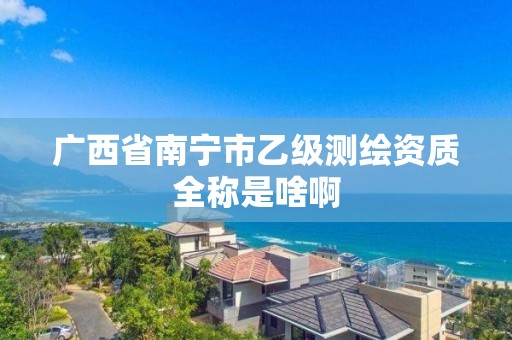 广西省南宁市乙级测绘资质全称是啥啊