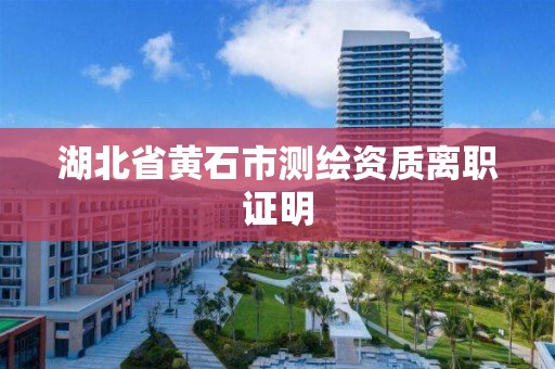 湖北省黄石市测绘资质离职证明