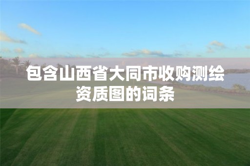 包含山西省大同市收购测绘资质图的词条