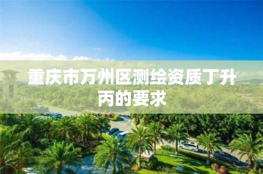 重庆市万州区测绘资质丁升丙的要求