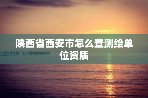 陕西省西安市怎么查测绘单位资质