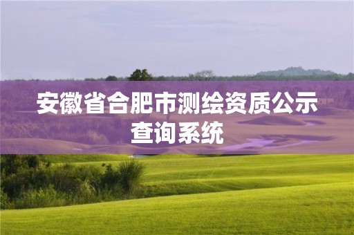 安徽省合肥市测绘资质公示查询系统