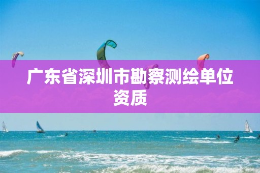 广东省深圳市勘察测绘单位资质