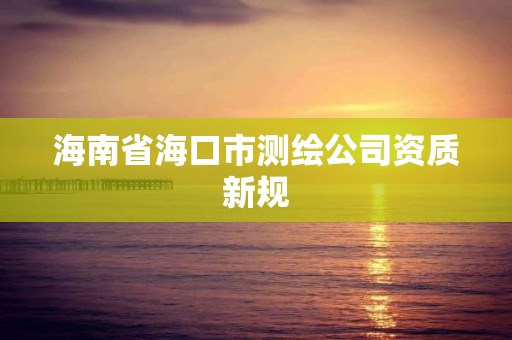 海南省海口市测绘公司资质新规