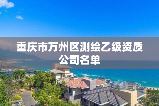 重庆市万州区测绘乙级资质公司名单