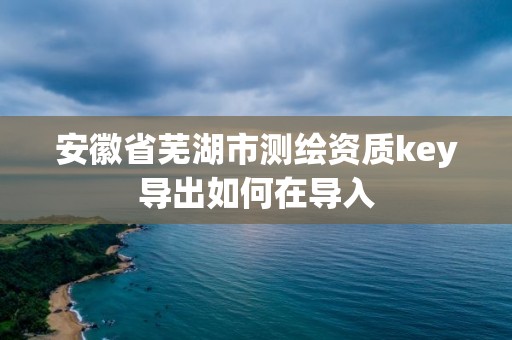 安徽省芜湖市测绘资质key导出如何在导入