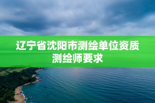 辽宁省沈阳市测绘单位资质测绘师要求