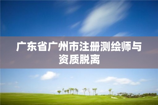 广东省广州市注册测绘师与资质脱离