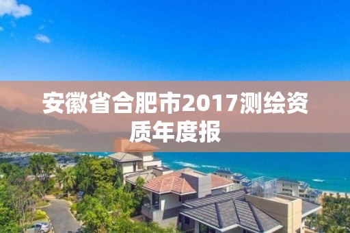 安徽省合肥市2017测绘资质年度报