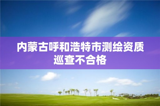 内蒙古呼和浩特市测绘资质巡查不合格