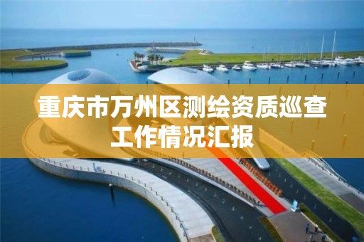 重庆市万州区测绘资质巡查工作情况汇报