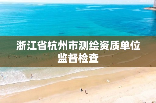 浙江省杭州市测绘资质单位监督检查