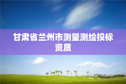 甘肃省兰州市测量测绘投标资质