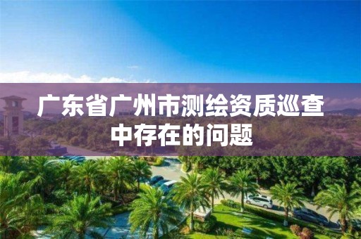 广东省广州市测绘资质巡查中存在的问题