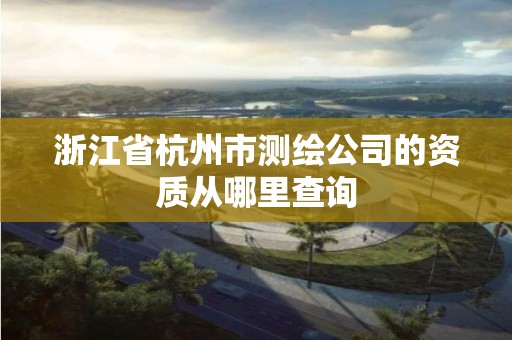 浙江省杭州市测绘公司的资质从哪里查询