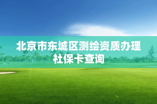 北京市东城区测绘资质办理社保卡查询