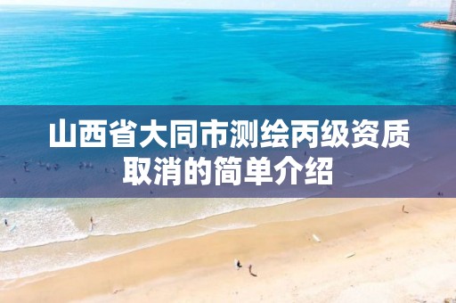 山西省大同市测绘丙级资质取消的简单介绍