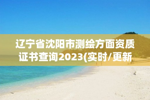 辽宁省沈阳市测绘方面资质证书查询2023(实时/更新中)