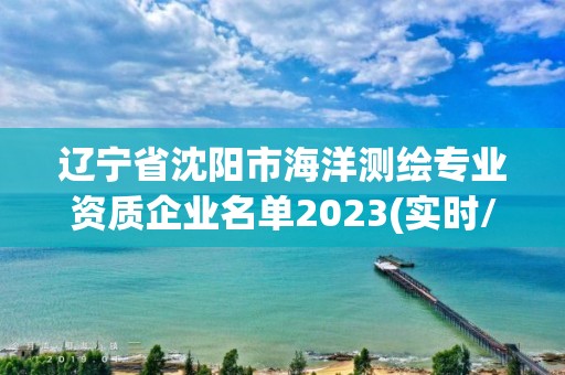 辽宁省沈阳市海洋测绘专业资质企业名单2023(实时/更新中)