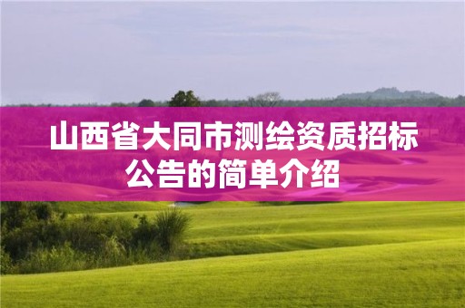 山西省大同市测绘资质招标公告的简单介绍