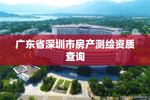 广东省深圳市房产测绘资质查询