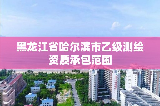 黑龙江省哈尔滨市乙级测绘资质承包范围