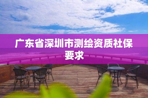 广东省深圳市测绘资质社保要求