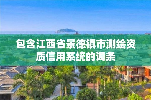 包含江西省景德镇市测绘资质信用系统的词条