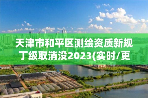 天津市和平区测绘资质新规丁级取消没2023(实时/更新中)