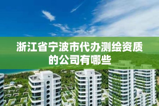 浙江省宁波市代办测绘资质的公司有哪些