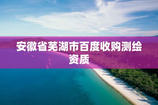 安徽省芜湖市百度收购测绘资质