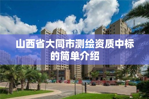 山西省大同市测绘资质中标的简单介绍