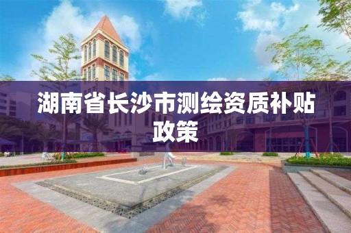 湖南省长沙市测绘资质补贴政策