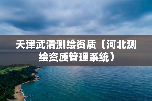 天津武清测绘资质（河北测绘资质管理系统）