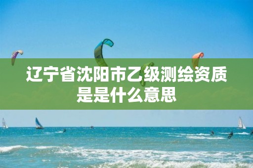 辽宁省沈阳市乙级测绘资质是是什么意思