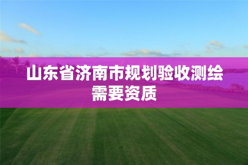 山东省济南市规划验收测绘需要资质