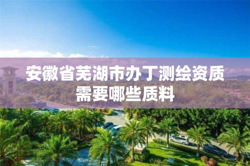 安徽省芜湖市办丁测绘资质需要哪些质料