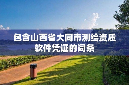 包含山西省大同市测绘资质软件凭证的词条