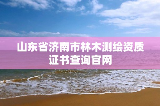 山东省济南市林木测绘资质证书查询官网