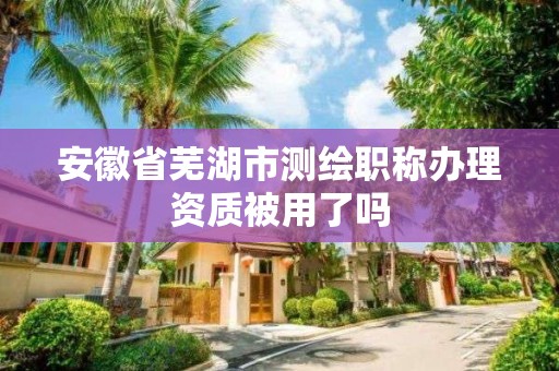 安徽省芜湖市测绘职称办理资质被用了吗