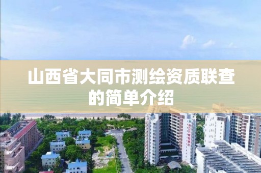 山西省大同市测绘资质联查的简单介绍