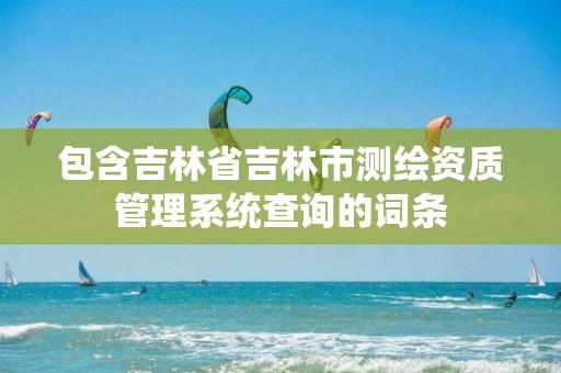 包含吉林省吉林市测绘资质管理系统查询的词条