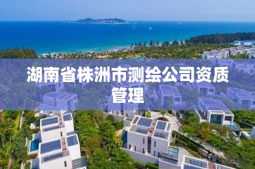 湖南省株洲市测绘公司资质管理