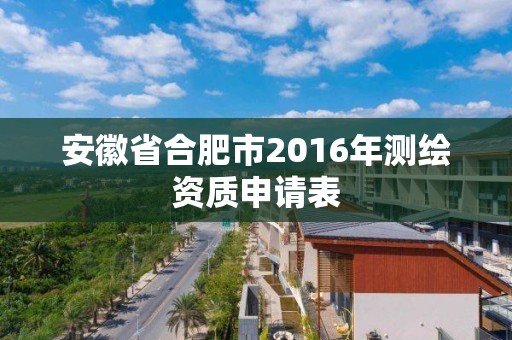 安徽省合肥市2016年测绘资质申请表