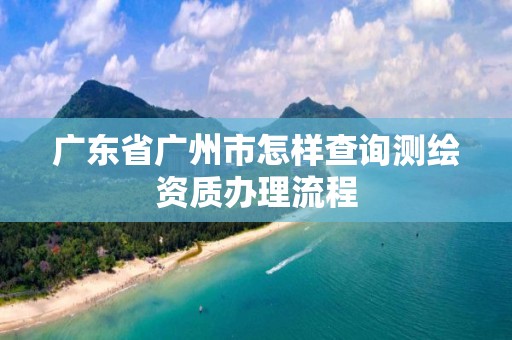 广东省广州市怎样查询测绘资质办理流程