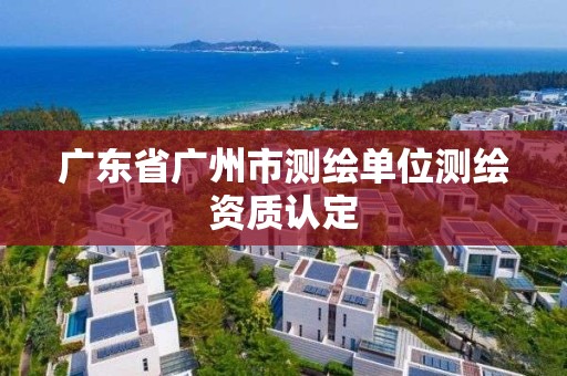 广东省广州市测绘单位测绘资质认定